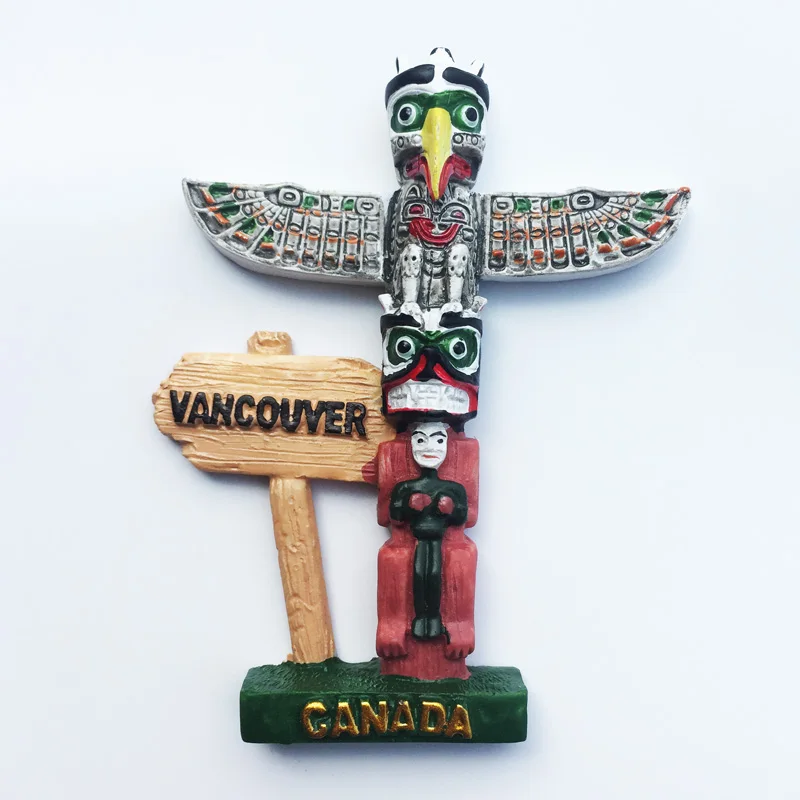 Amerikai Stílusú Hűtő Mágnes Vancouver Kanada Sas Faragás Hűtőszekrény Matrica Utazási Emlék haza Dekoratív Kézműves