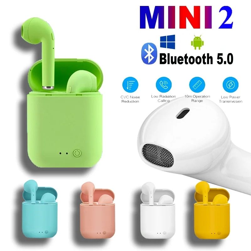 i7 Mini2 TWS Bluetooth fejhallgató Bluetooth 5.0 Fülhallgató Matt Fülhallgató, Töltő Doboz Fülhallgató Vezeték nélküli Fejhallgató a xiaomi iphone
