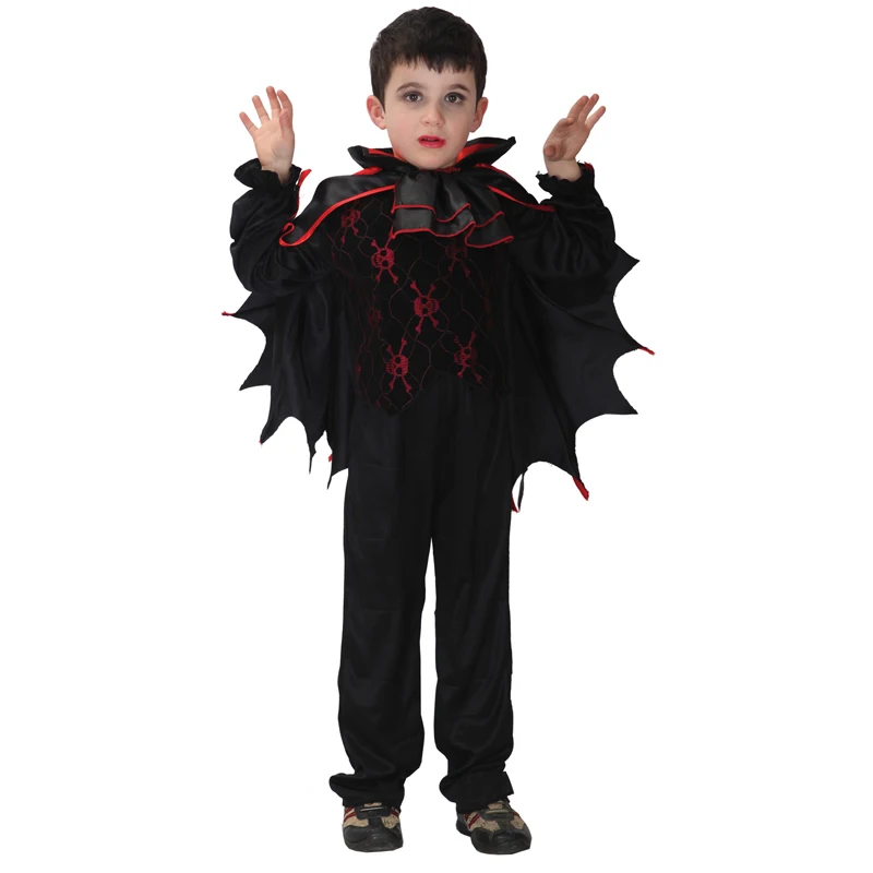 Halloween Gyerek Fiú Vámpír Koponya Denevér Szárny Kialakítás, Nyakörvek Cosplay Jelmez Cosplay Gyermekek Karácsonyi Party Dress Up