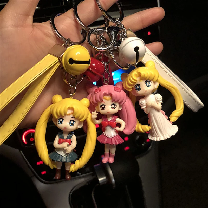 Divat Anime Gyönyörű Lány Ábra Modell Rajzfilm Sailor Moon Modell Kulcstartó Aranyos lányos Játék Cosplay Tartozékok akciófigurák