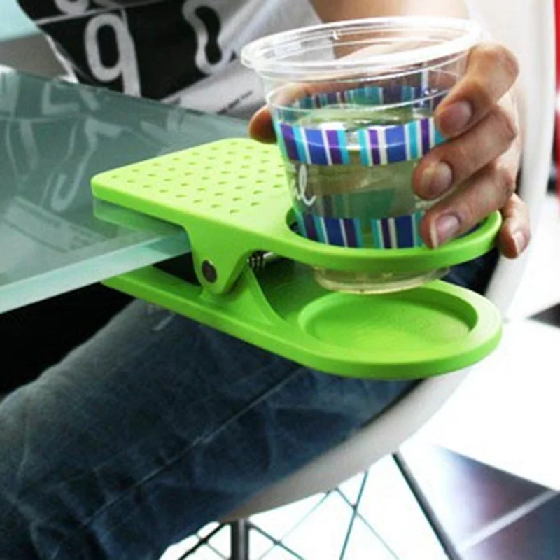 Kreatív Hordozható poharat tartó Klip Bilincs Asztal Asztal Irodai Csésze Kávét vagy Teát Inni Tálcák TB Eladó