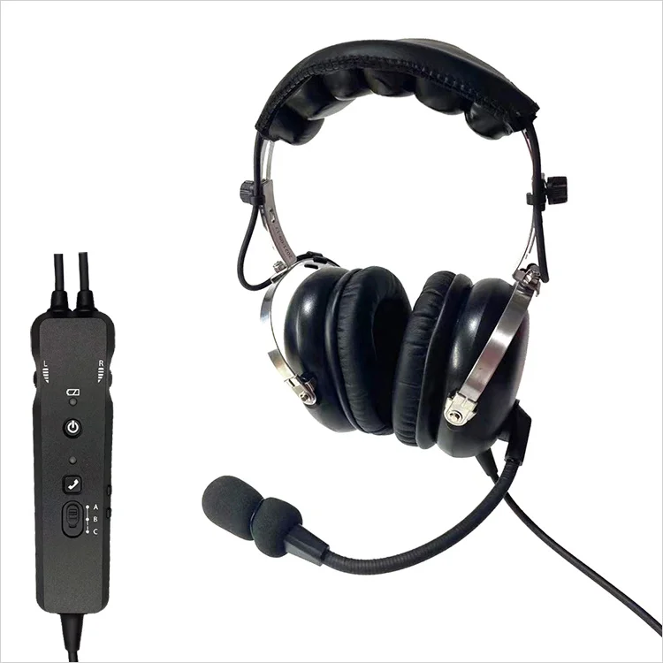 VOIONAIR Fejhallgató Pilóta Headset Aktív Idegesítő Csökkentése ( ANR), Kényelmes Fül Pad MP3 Támogatás GA Dugók