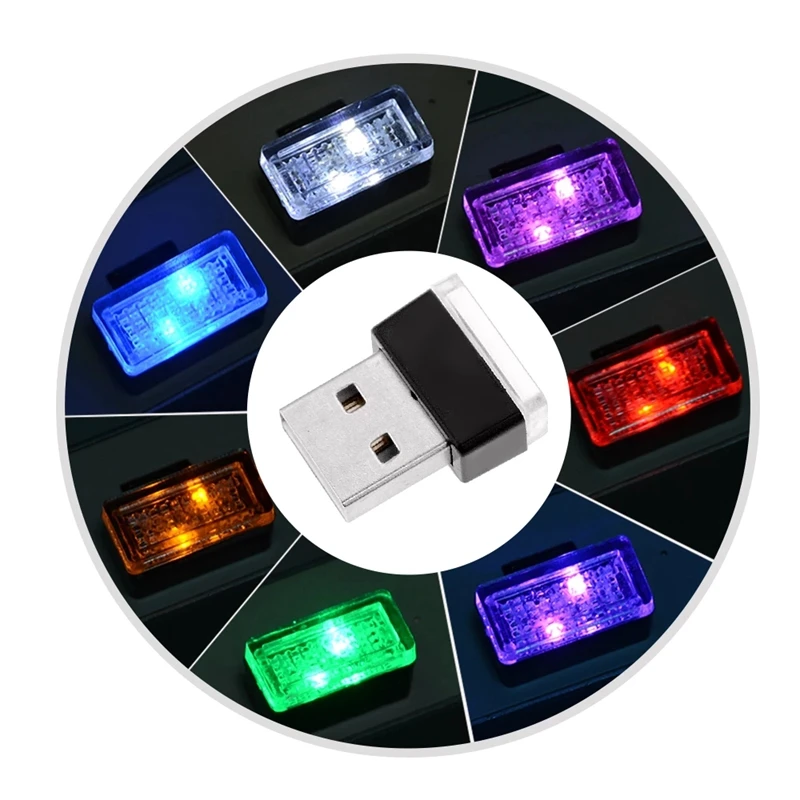 Mini USB LED olvasólámpa Autó Lámpa Automatikus Belső Légkör Fény Dekoratív Lámpa vészvilágítás Hordozható Mobil Power Fény