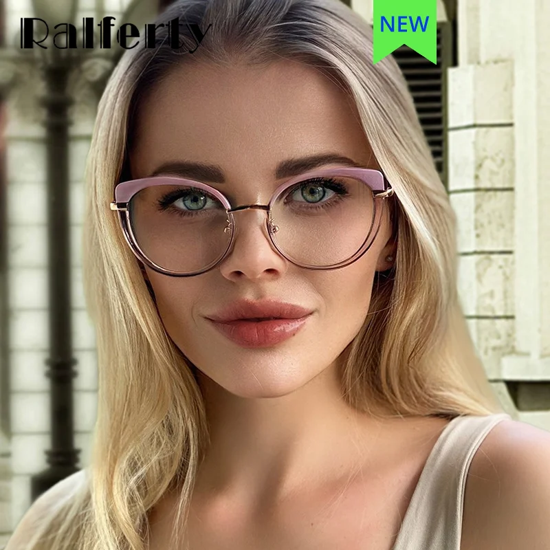 Ralferty Dekoratív Női Szemüveg 2021 Rövidlátás Női Osztály Szemüveg Szemüveg Rugós Zsanér Védő Anti Kék oculos de grau
