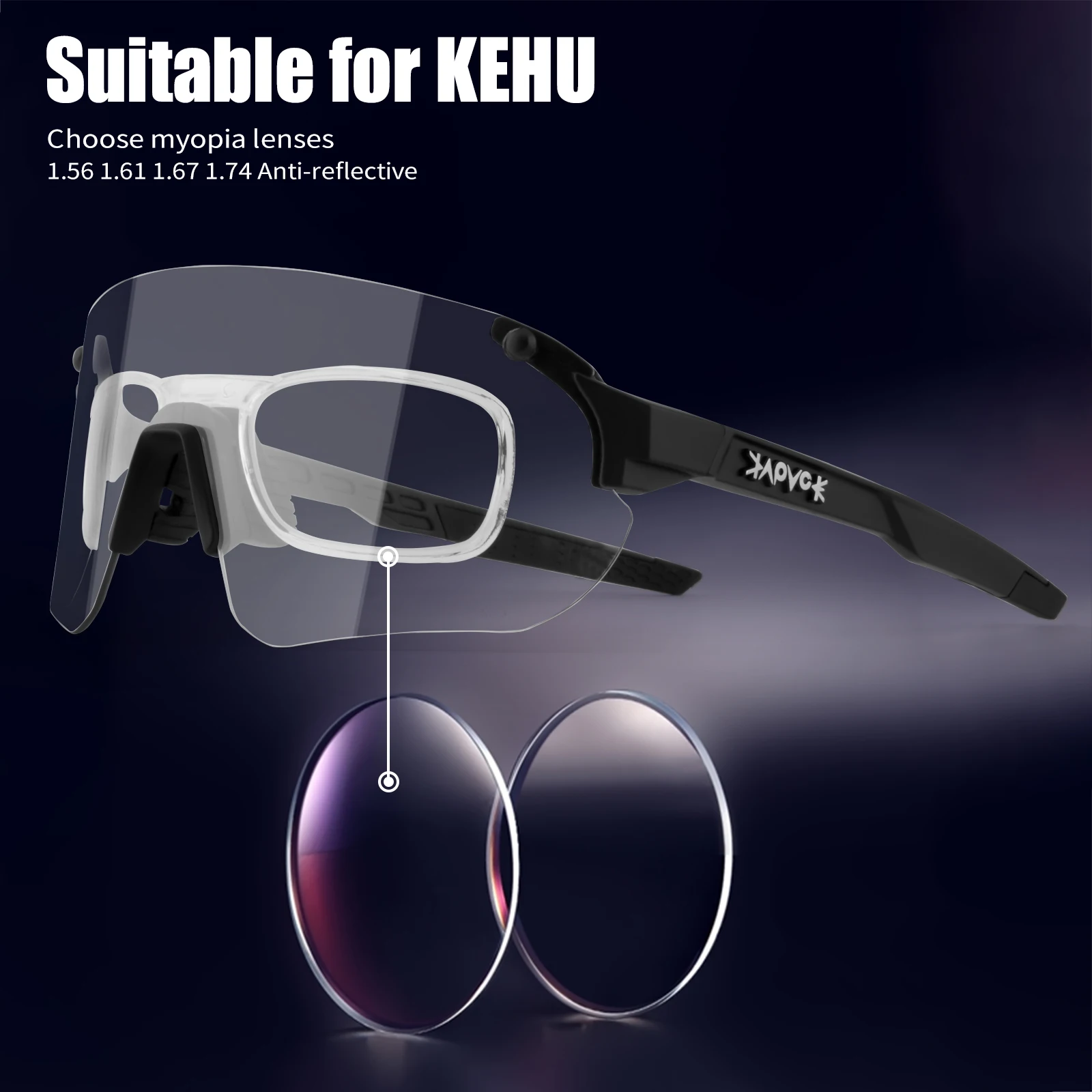 A KEHU Új Stílus Kerékpáros Szemüveg 1.56 1.61 1.67 1.74 Aszférikus Optikai Lencsék Rövidlátás Keret Napszemüveg Kerékpáros Szemüveg