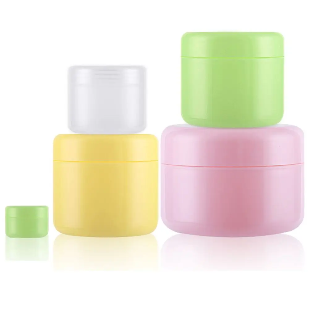 10/20/30/50/100/150g Műanyag Üres Smink Jar Pot Újratölthető Mintavevő palackok Utazási Cream Krém Kozmetikai smink Kon