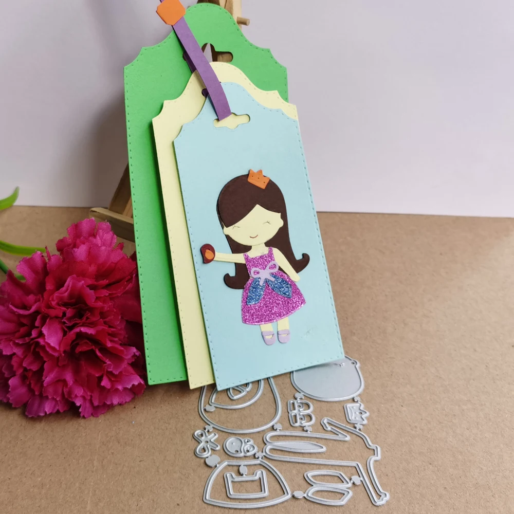 Gyönyörű viselet szoknya, kis lány, dekorációs kiegészítők fém vágó penész DIY scrapbook kártya sablon papír kézműves
