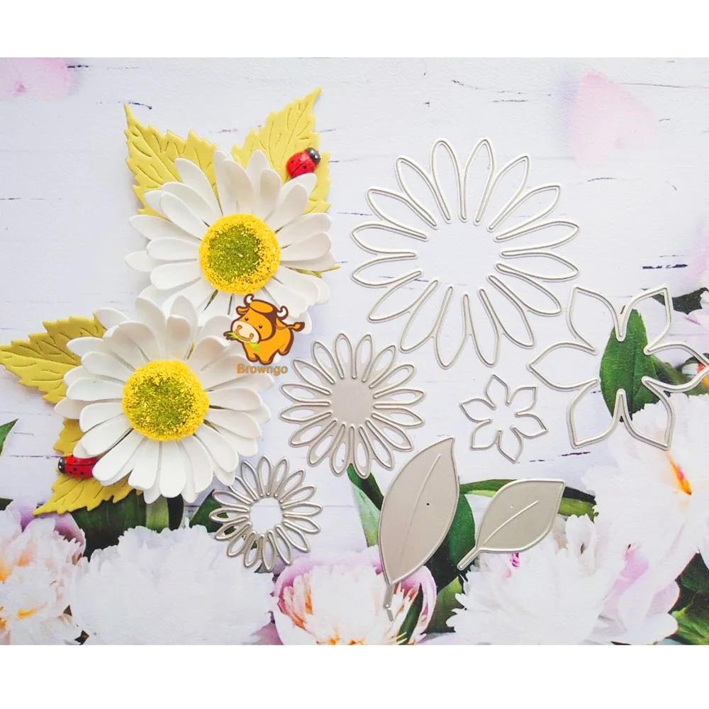 Nap Virágok fémforgácsolási Meghal Stencil Sablon DIY Scrapbooking Dombornyomás Papír Kártya Album Készítése Dekoráció, Kézműves Levél Meghal Vágás
