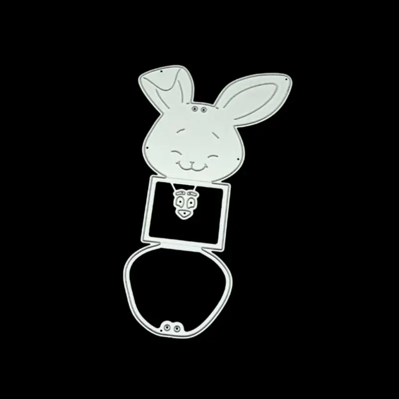 K3NA Aranyos Rabbit DIY fémforgácsolási Meghal Stencil Scrapbooking fotóalbum Bélyegző Papír Kártya Kézműves Dekoráció