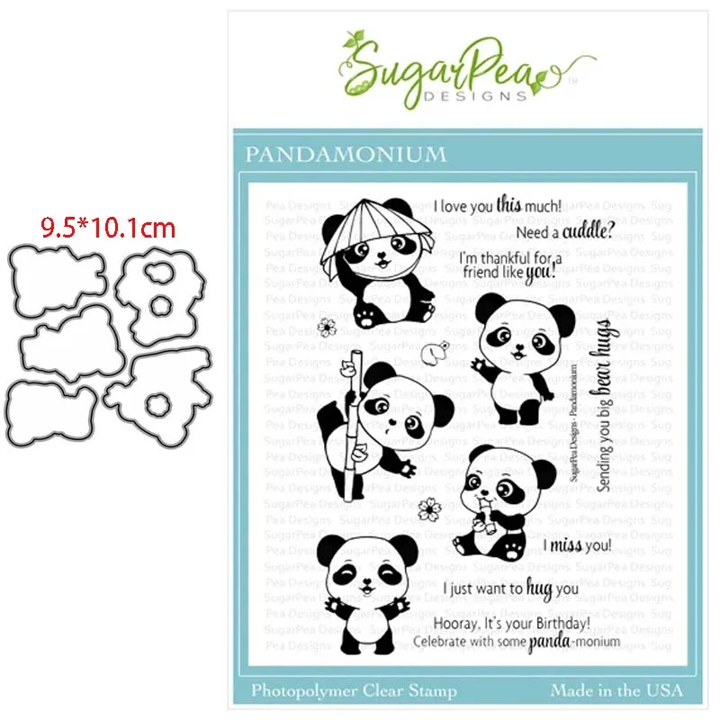 Panda Bambusz Troqueles de corte de fém scrapbooking bélyeget, majd meghal Fém meghalni vágó a scrapbooking Meghal scrapbooking