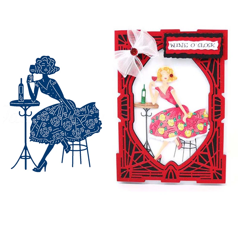 Modern Lány fémforgácsolási Meghal Stencil DIY Scrapbooking Dombornyomás fotóalbum Dekorációs Papír Kártyák Kézműves Meghalni Vágott 2019