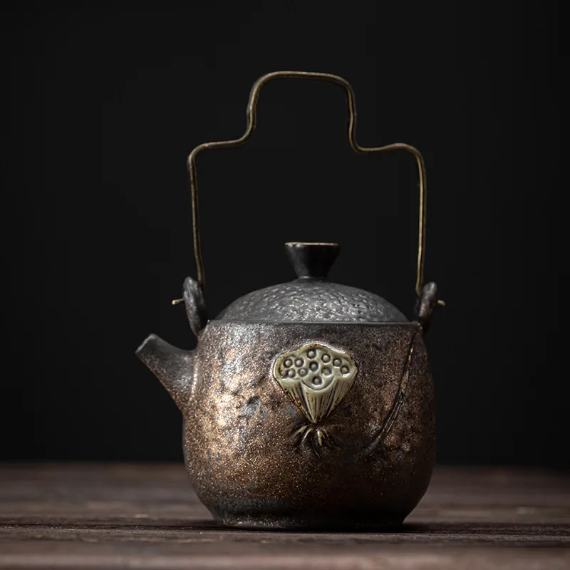 Japán Stílusú Zen Lotus Pot, Kerámia Kung Fu Teáskanna, Retro Haza Tea Készítő 220ML
