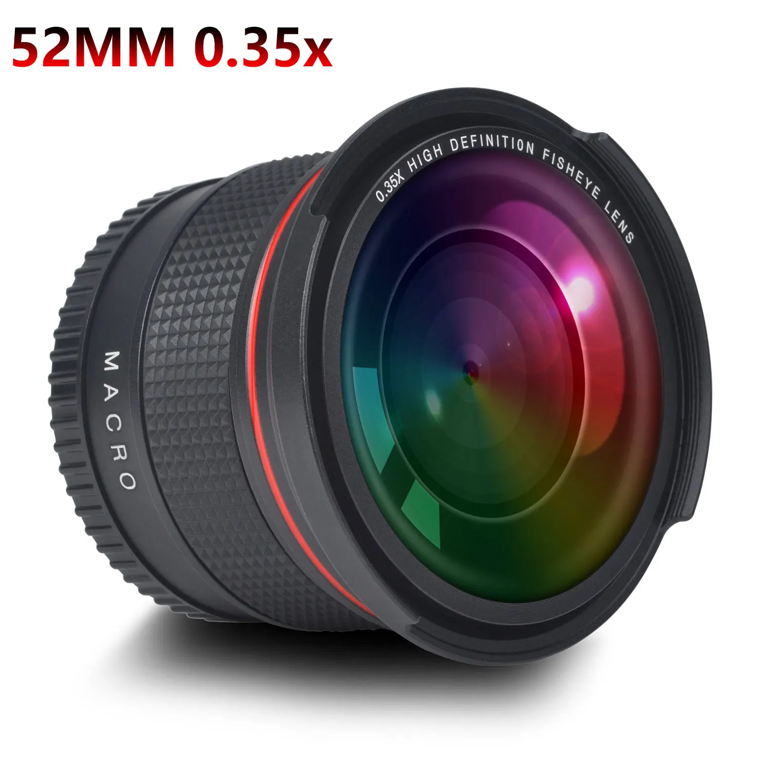 DuraPro 52MM x 0.35 Széles Látószögű Halszem Objektív, Makró Objektív a Nikon D7100 D7000 D5500 d5300 segítségével D5200 D5100 D3300 D3200 D3100