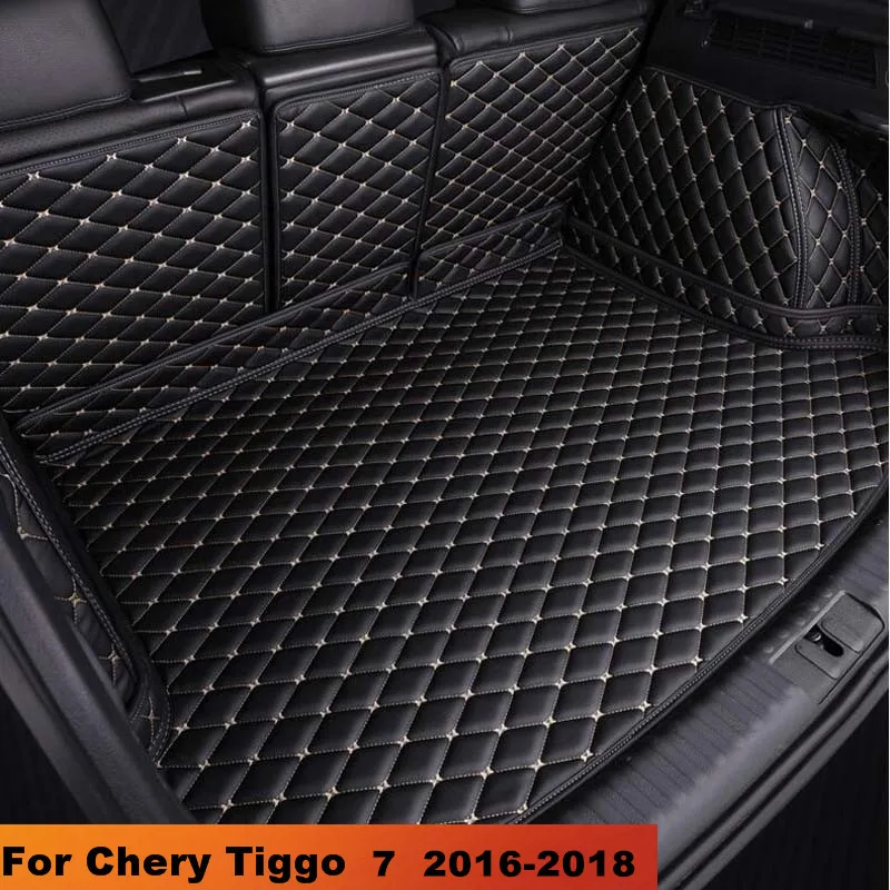 Kocsi Csomagtartójában Szőnyeg Chery Tiggo 7 2016 2017 2018-ig vízálló autó-stílus automatikus kiegészítők Bőr Egyedi Autó Csomagtartójában Mat