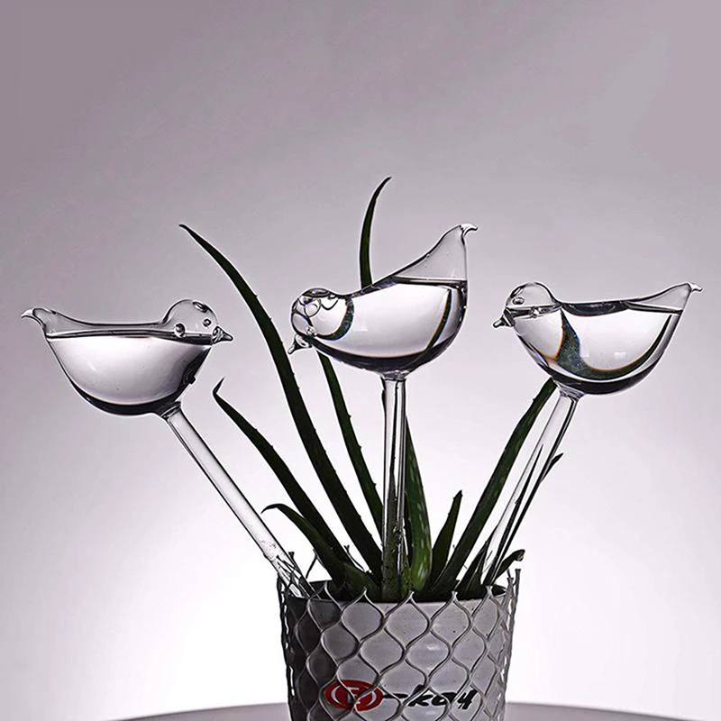 1db Egyéni Öntözés Üveg Madár Víz Adagoló Öntöző Kannák Virágok a Növény Dekoratív Üveg Öntözés Készülék Kert Kivitelezés