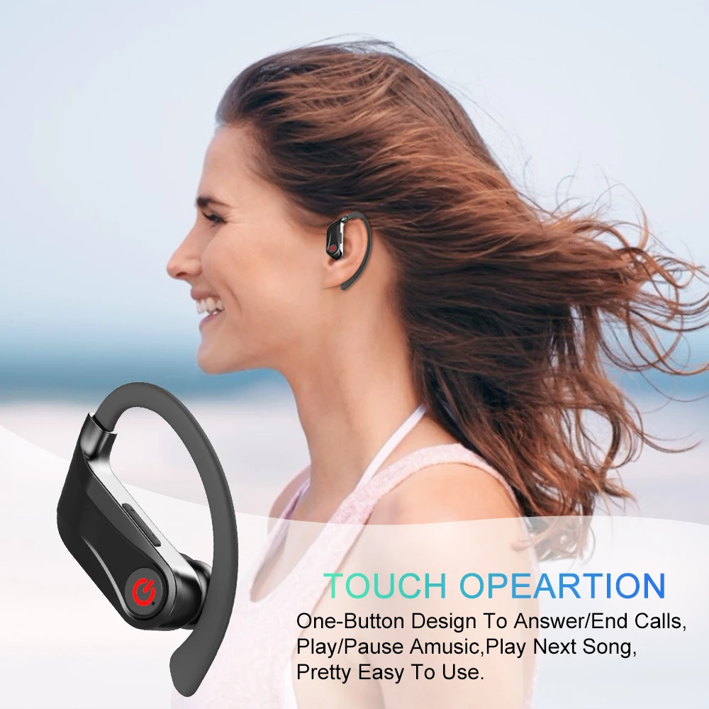 3D hang Fül Horog Headset Mini HBQ PRO TWS Vezeték nélküli bluetooth fülhallgató Sztereó Sport Fejhallgató Esetben 950mah MIC PK Q32 Q62