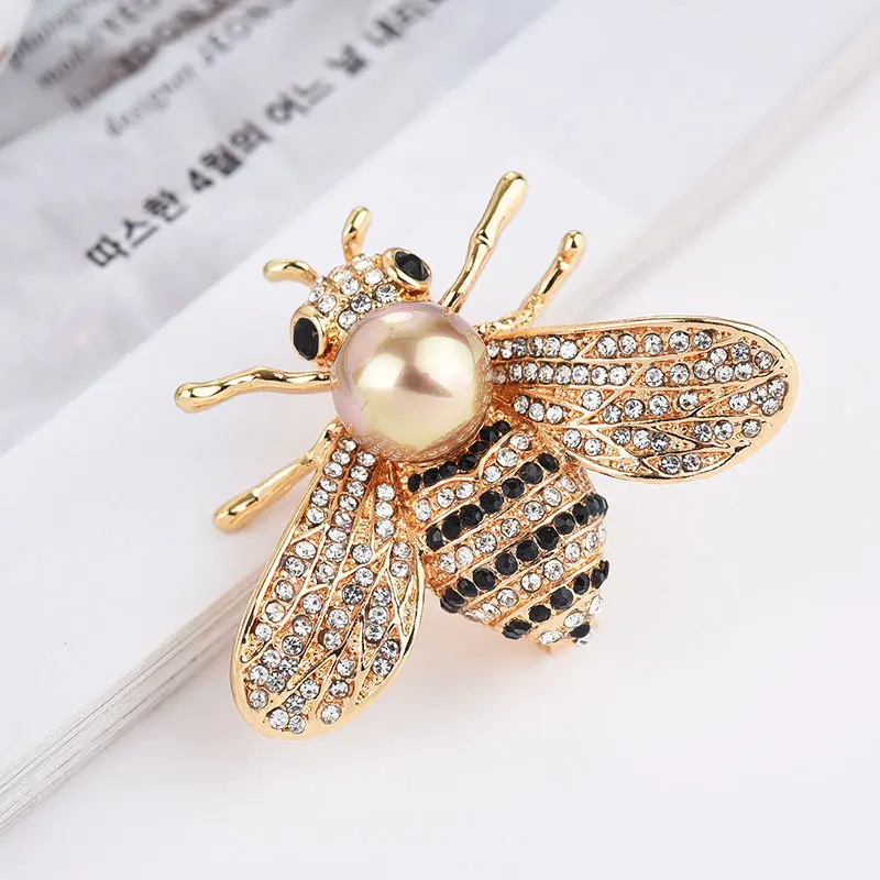 Cuki méhecske állat, rovar jelvény fém bross gyémánt, gyöngy, különböző stílusok, ruhák, kiegészítők, ékszerek, ajándékok, dekoráció