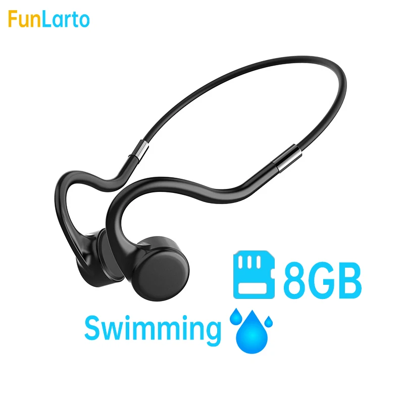 Vízálló csontvezetéses Fejhallgató Úszás IPX8 Nyitott Fül MP3 Lejátszó, Vezeték nélküli Sport Fülhallgató fejhallgató Beépített 8 gb-os Memória