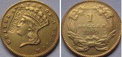 $1 ARANY 1859 másolás érmék