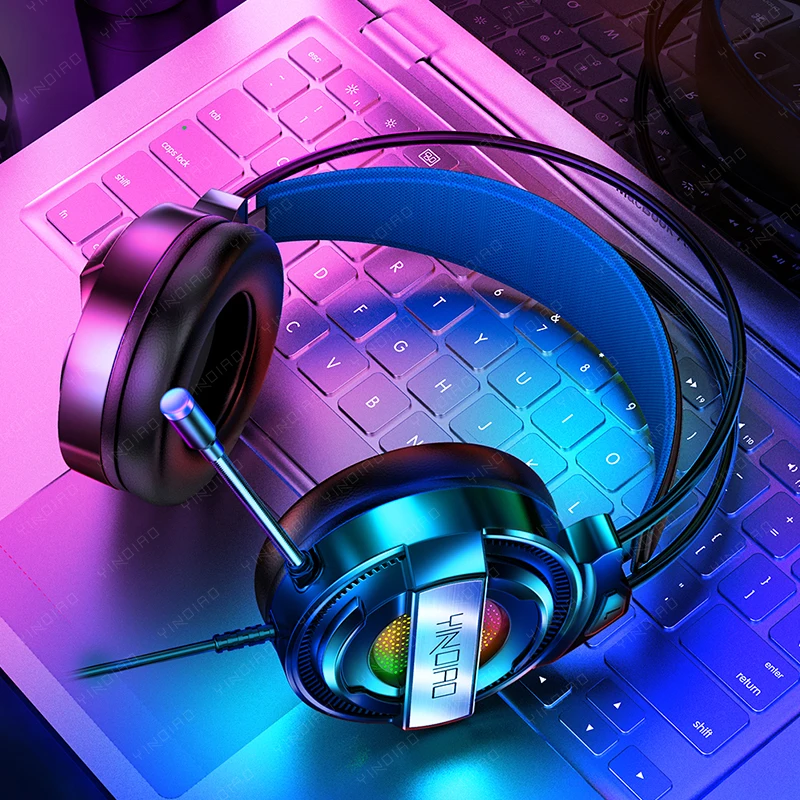 7.1 RGB LED Gaming Headset PC PS4 Laptop, Több Fül Gamer Fejhallgató HD Mikrofon zajszűrő Számítógép, Telefon, Játék Sisak