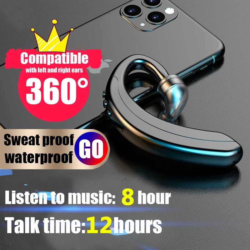 Vezeték nélküli Bluetooth-Fülhallgató Üzleti zajvédelem Fülhallgató Mikrofon Sport Fül-hook Fülhallgató iPhone 12 Samsung xiaomi