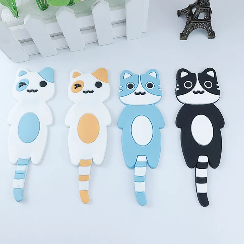 Japán macska aranyos kreatív rajzfilm macska farka hűtő mágnes kampó színes macska erős mágnes