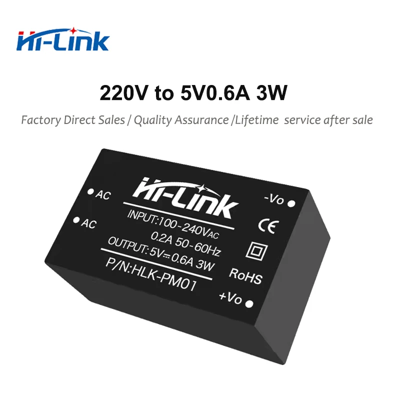 Hi-Link Ac / dc 220V, hogy 5v, 3 wattos tápegység modul HLK-PM01 Hi-Link eredeti power modul ACDC Átalakító