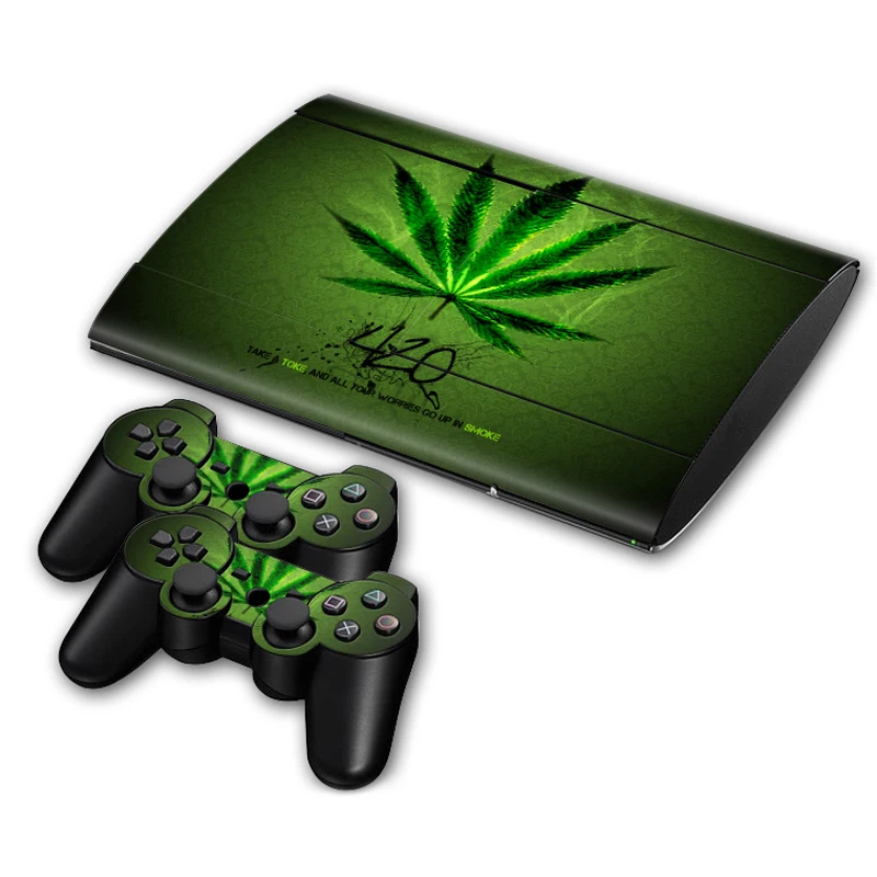 Zöld Levél 420 Fű Bőr Matrica, Matrica a PS3 Slim 4000 PlayStation 3 Konzol, valamint Irányítók A PS3 Bőr Vinyl Matrica
