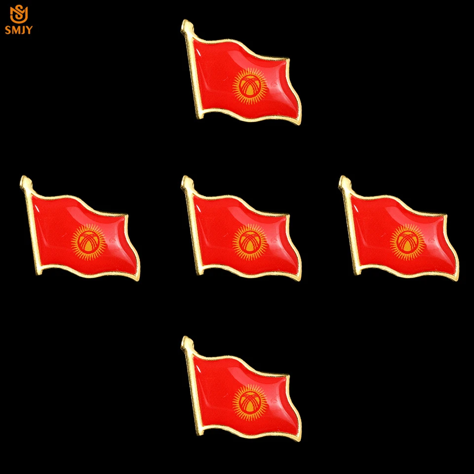 5DB/Sok Kirgizisztán Integetett Nemzeti Zászló Bross Hazafi Nyakkendő Hajtóka Zománc Biztonsági Csat Unisex Kitűző Jelvényt, Ékszerek