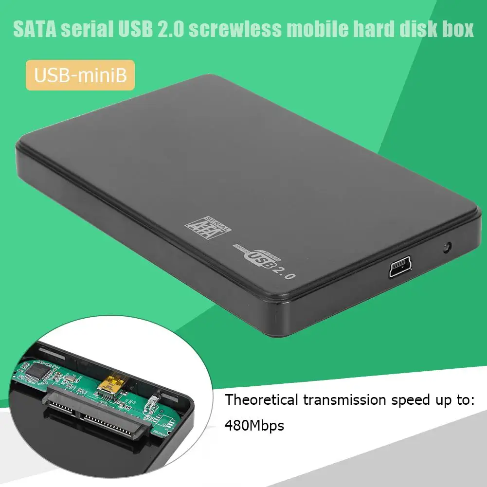 HDD Esetében 2,5 Hüvelykes SATA USB 2.0 Adapter Merevlemez Burkolat Az SSD Merevlemez Esetben HDD Box HD Külső HDD Burkolat