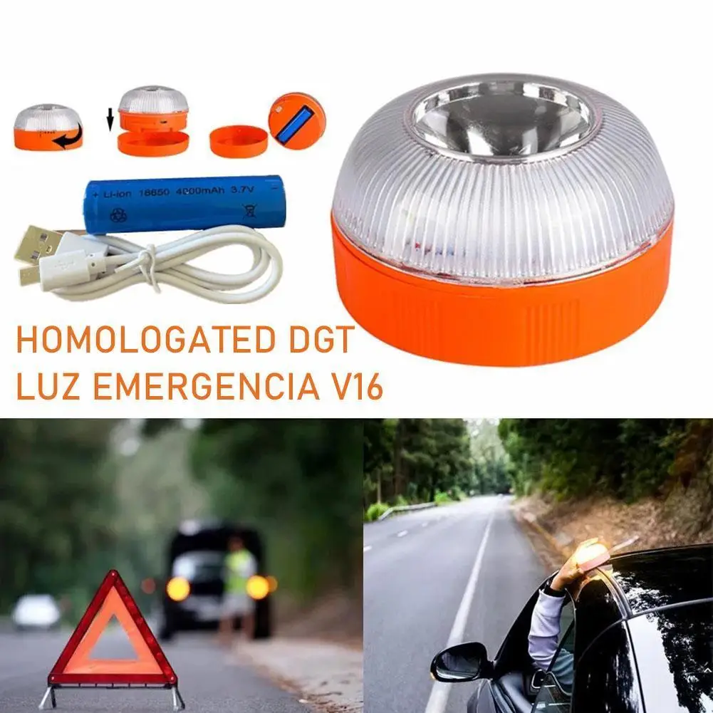 LED Autó vészvilágítás V16 Flash Beacon Fény Mágneses Indukció Villogó Fény Közúti Baleset Lámpa Beacon Biztonsági Tartozék