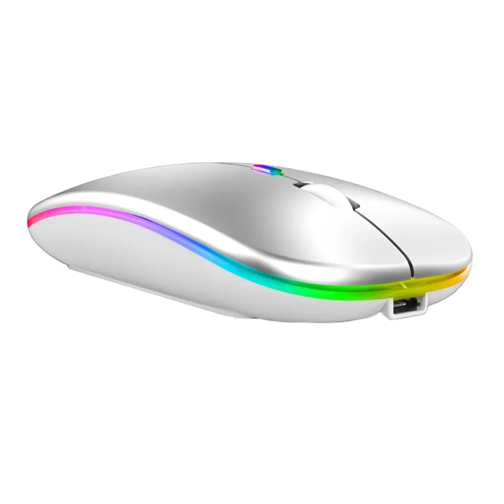 Vezeték nélküli Egér Bluetooth-kompatibilis RGB Újratölthető Egér LED Csendes Mause LED Háttérvilágítású, Ergonomikus Számítógép Gaming Egerek PC