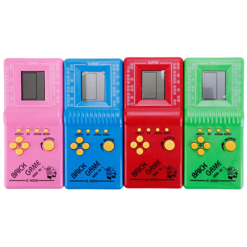 1DB Klasszikus Tetris Andheld Játék Konzol Videó Lejátszó színkeverés LCD Játékok Szórakoztató Tégla Puzzle Kézi Játékosok