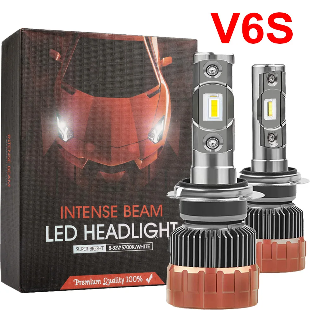 2db V6S LED H7 LED H11 Canbus Led Fényszóró Izzók 6500k CSP H4 9012 HIR2 9006 HB4 HB3 9005 H15 H1 H8 H3 H9 80W 8000lm