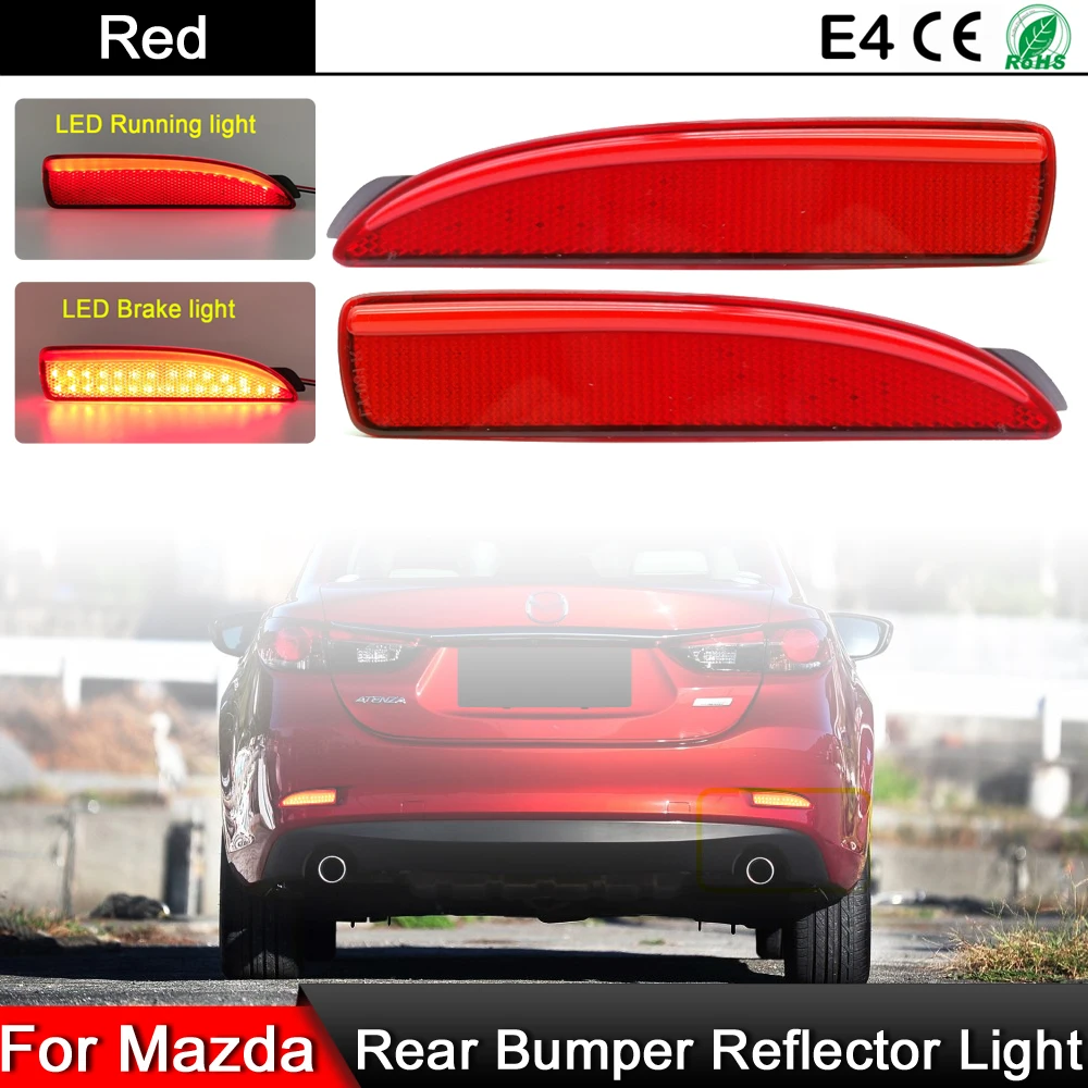1 Pár A Mazda 2 DY Mazda 3-As Axela Mazda 5 Mazda 6 Atenza Piros LED Hátsó Lökhárító Reflektor Lámpa Farok Fék Lámpa
