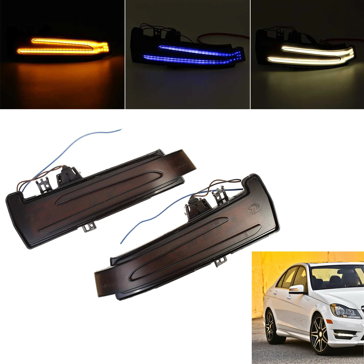 Dinamikus LED lámpa Lámpa Tükör Mutató Index a Mercedes-Benz W176 W246 W204 W212 C117 X156 C204 X117
