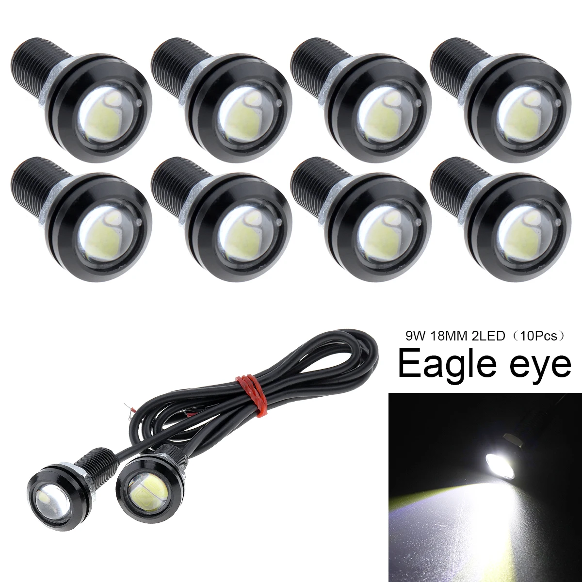 10 x 9W LED Eagle Eye Autó Köd DRL Nappali Hátrameneti Biztonsági Parkolás Lámpa Design-Divat-Stílus