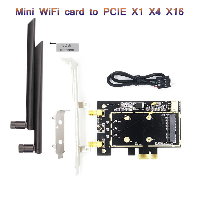 Wifi Adapter PCI-E 1X Mini Pci Express Wifi Est wifi 6 Vezeték nélküli kártya Támogatja a Bluetooth funkció Mini Pcie windows 11