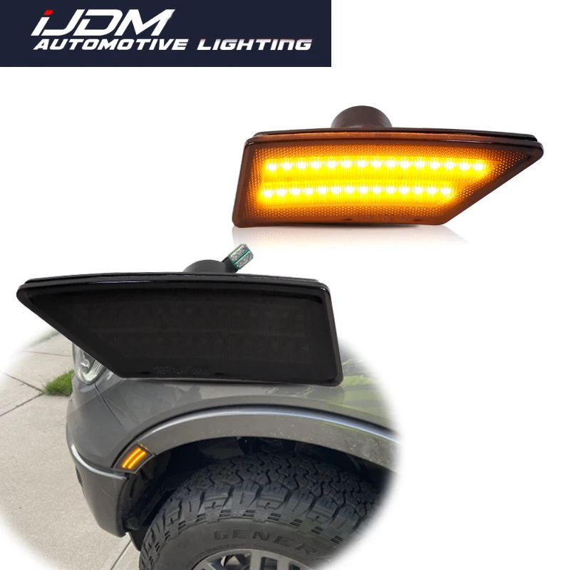 2DB Dinamikus LED Oldalsó Helyzetjelző Lámpa Borostyánsárga Első Lökhárító indexet, Lámpák Lámpa Ford Ranger 2019-2020 XL XLT Borostyánkő 12V-os T10