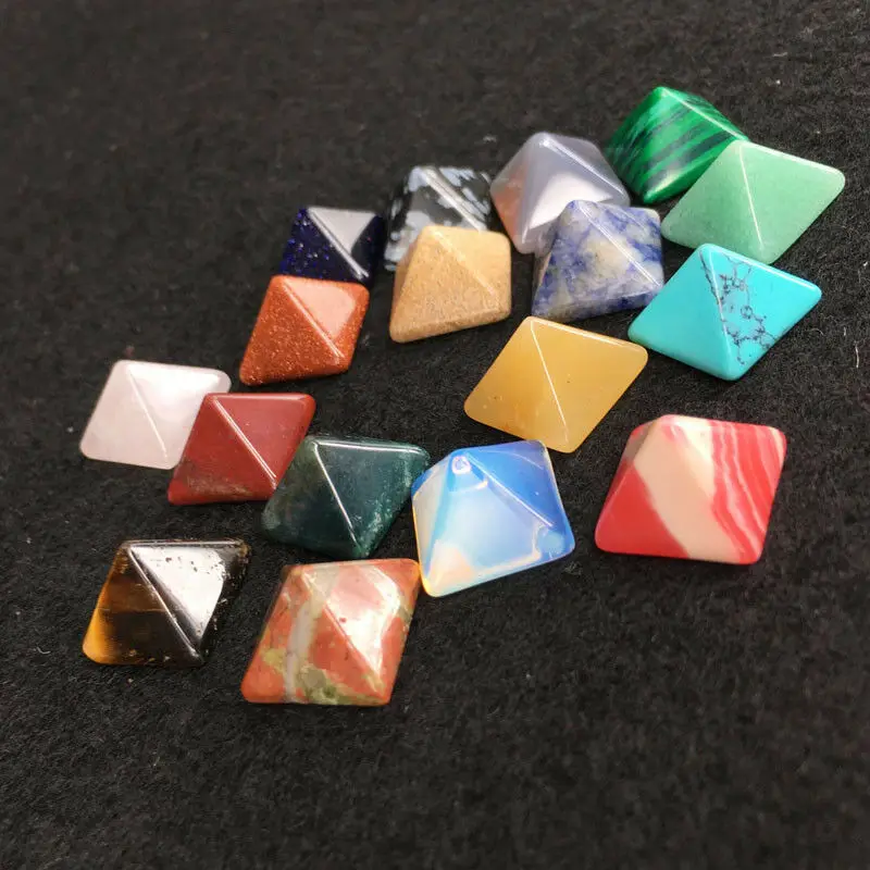 7db Csakra Piramis Kő Beállítani Kristály Gyógyító Csakra Set Ékszerek Készítése színes Random Szín Népszerű Kövek Dekoráció, Kézműves