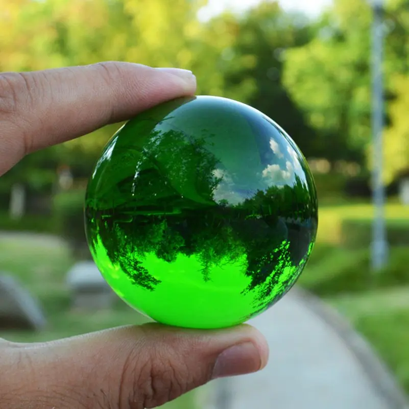 40mm Mágikus Kristály Üveg Labdát Ázsiai Ritka K9 Zöld Crystal Ball Gömb Fotózás Dekoráció Otthon Dekoratív Golyó