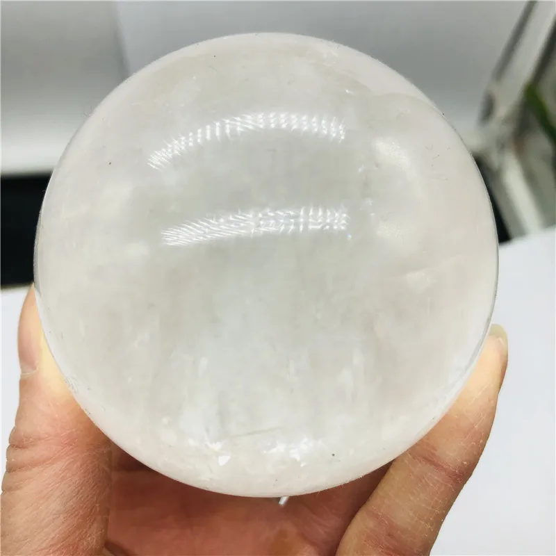4-10cm természetes kalcit ásványi kristály labdát polírozás lakberendezési labda+ fa tartóval