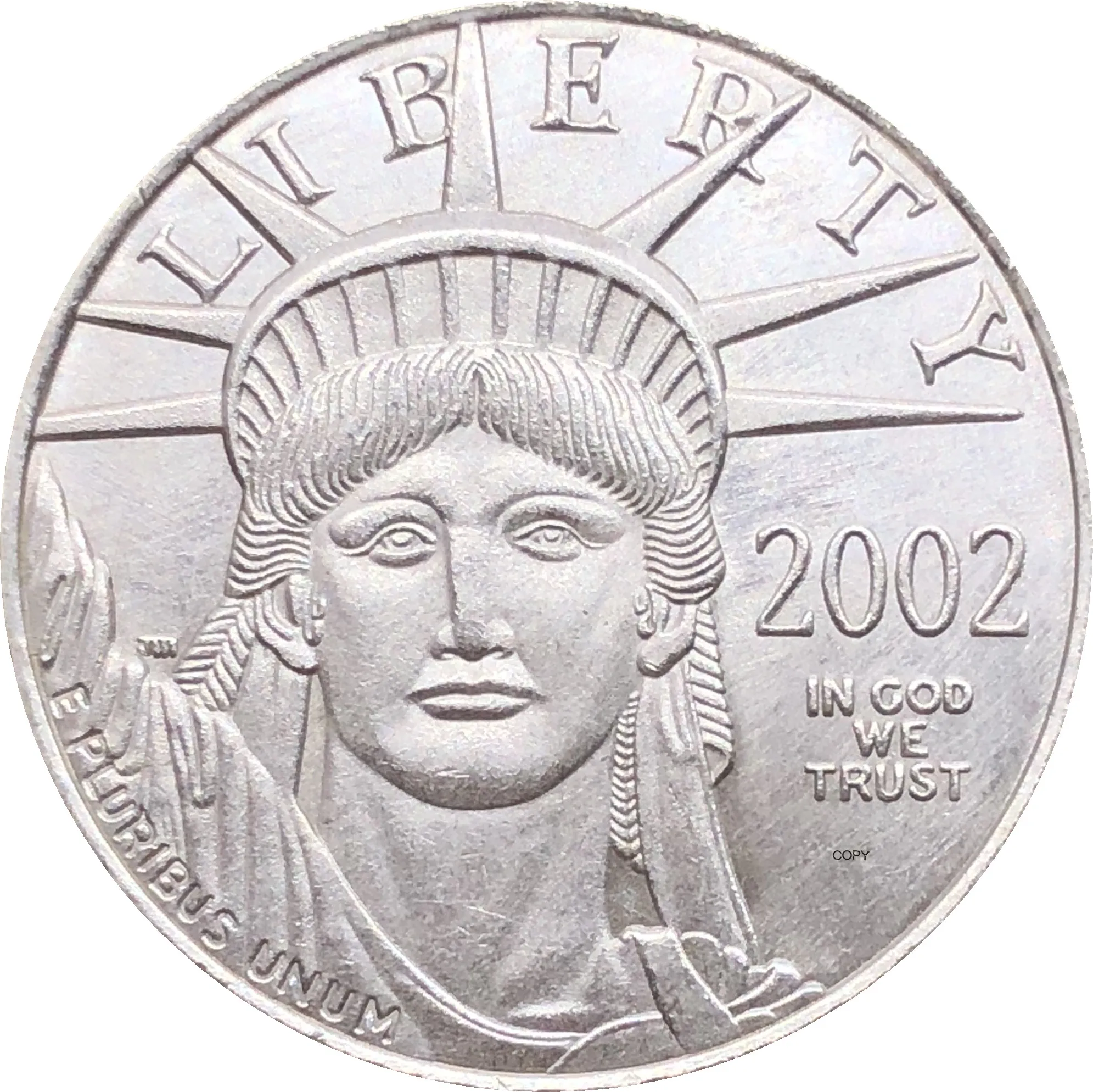 Egyesült Államok-Amerika 2002 W istenben bízunk benne, Szabadság MINKET Érme $50 a Fele 1/2 Uncia Arany Ezüst Bevonatú Másolás Emlékérme