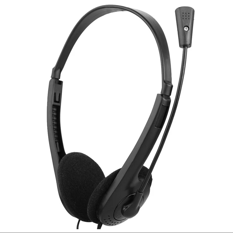 Fülhallgató Sztereó Headset, Beépített Mikrofon, 3,5 mm-es In-Ear Vezetékes Fülhallgató Állítható Fejpánt A Számítógép, Laptop, Asztali