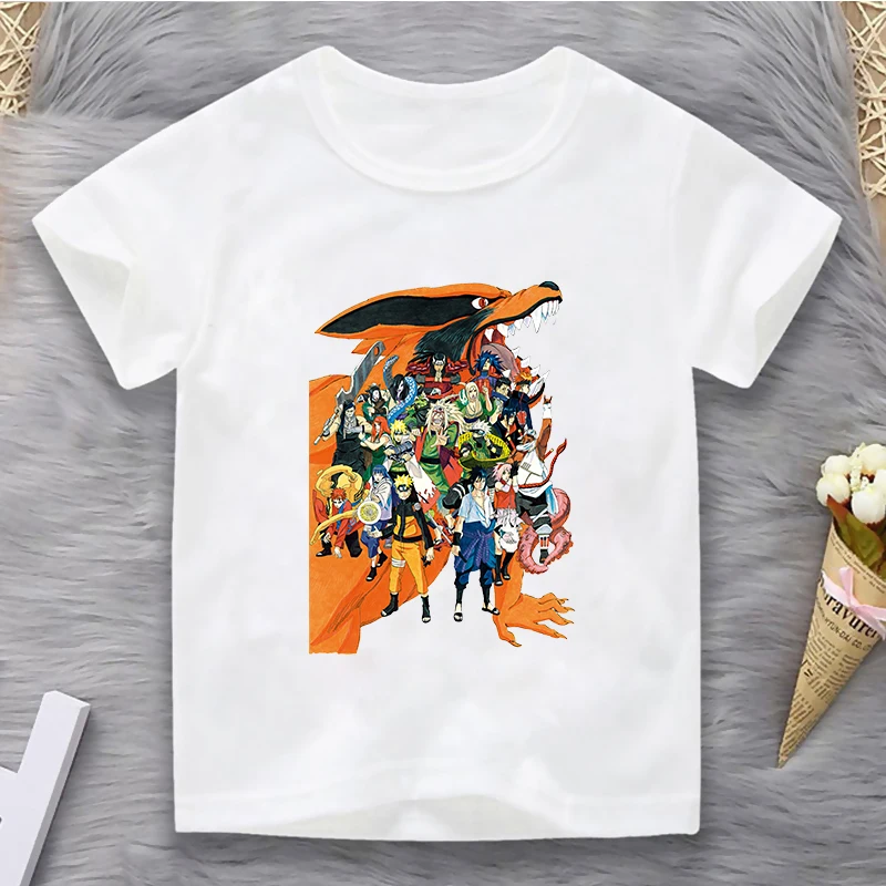 2021 Gyerekek Nyári Naruto T-Shirt Childen Naruto Modális Pólók T-Shirt Japán Rajzfilm Uchiha Sasuke Gyerek Szülinapi Felső Ruházat, Póló