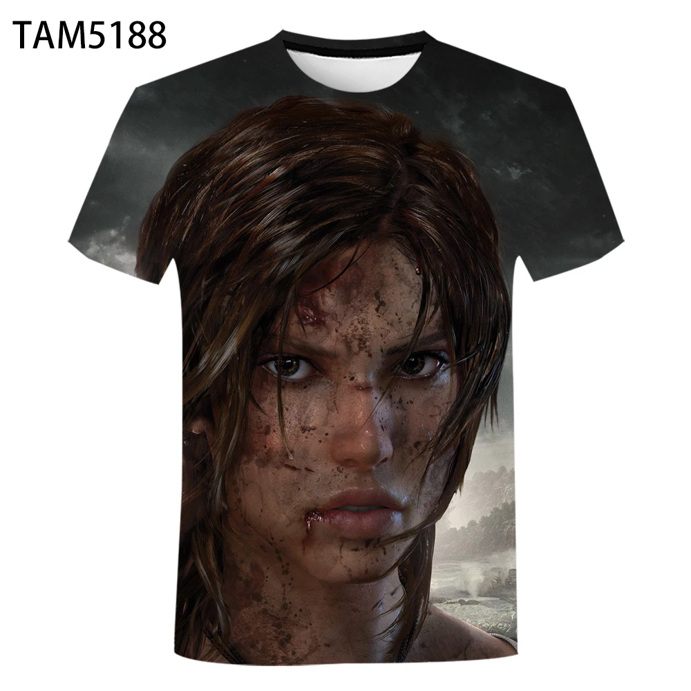 Tomb Raider Játék Nyár-Férfi, Női Póló 3D Nyomtatás, Rövid Ujjú Fiú T-ShirtFfashion Alkalmi Felső Póló Nagykereskedelem