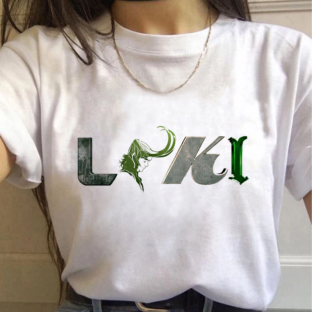 Új MARVEL Loki Levelet Női Póló Film, Alkalmi Ruha, Rajzfilm O-Nyakú, Rövid Ujjú Unisex Pólók Felsők Nőies pólók Streetwear