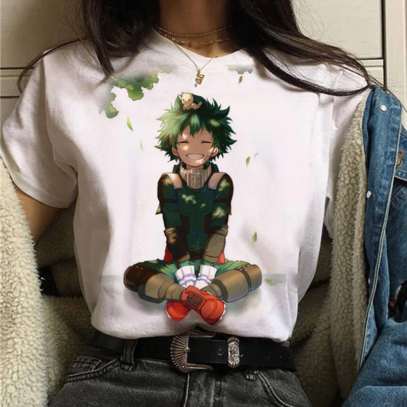 KPOP Midoriya Izuku Nyomtatott Kawaii T-Shirt a Nők, a Férfiak A Hős Academia Rövid Ujjú Mintás Pólók Női Alkalmi Ruhák Felsők 2022