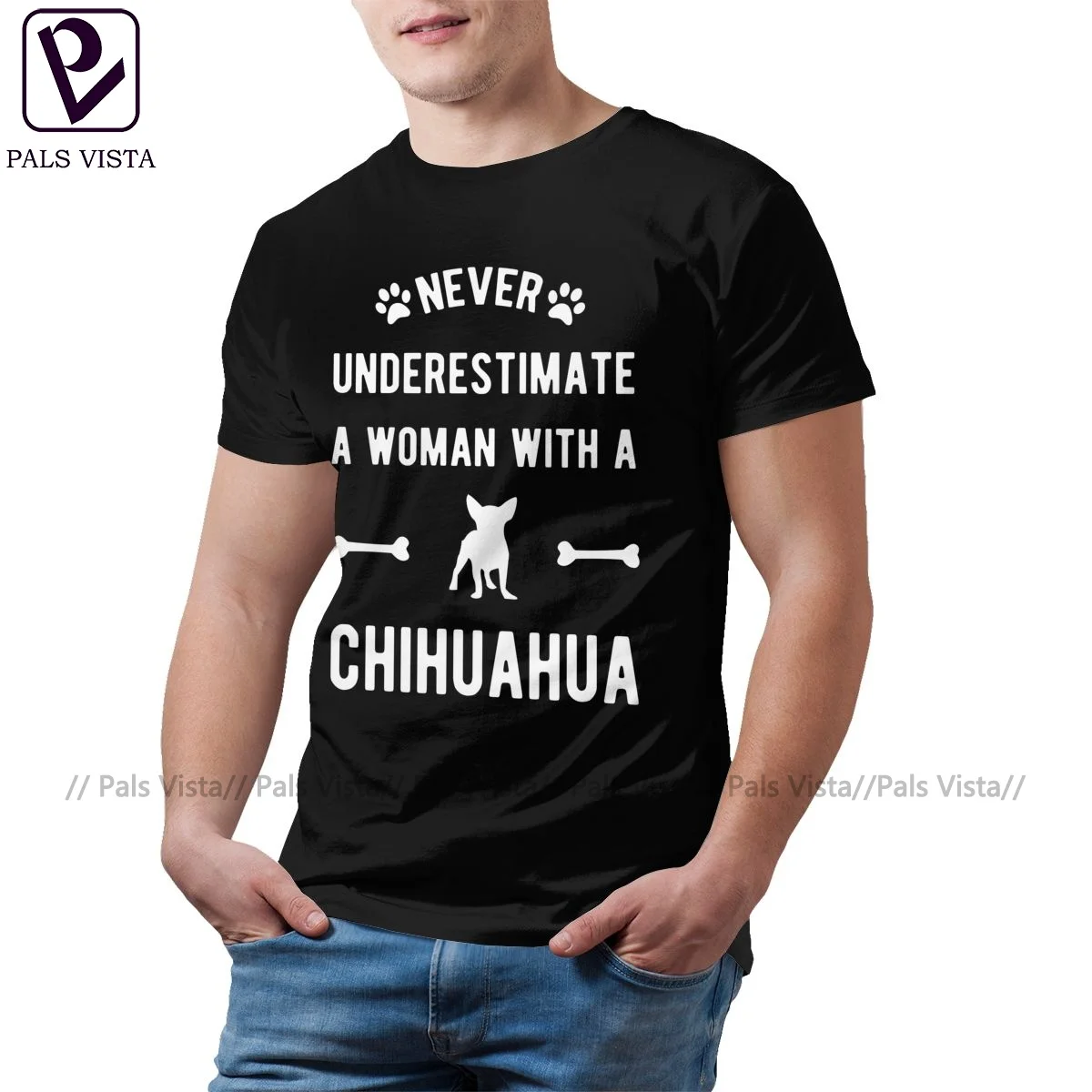 Chihuahua T-Shirt Alapvető Vicces Pamut Póló Nyomtatott Rövid Ujjú Póló Férfi 5xl