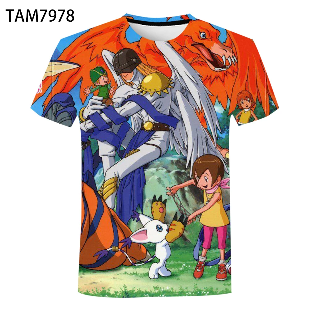 Új dob 2021-ben Digimon Adventure 3D nyomtatás póló gyermek hip-hop póló, női-férfi rövid ujjú T-shirt fashion